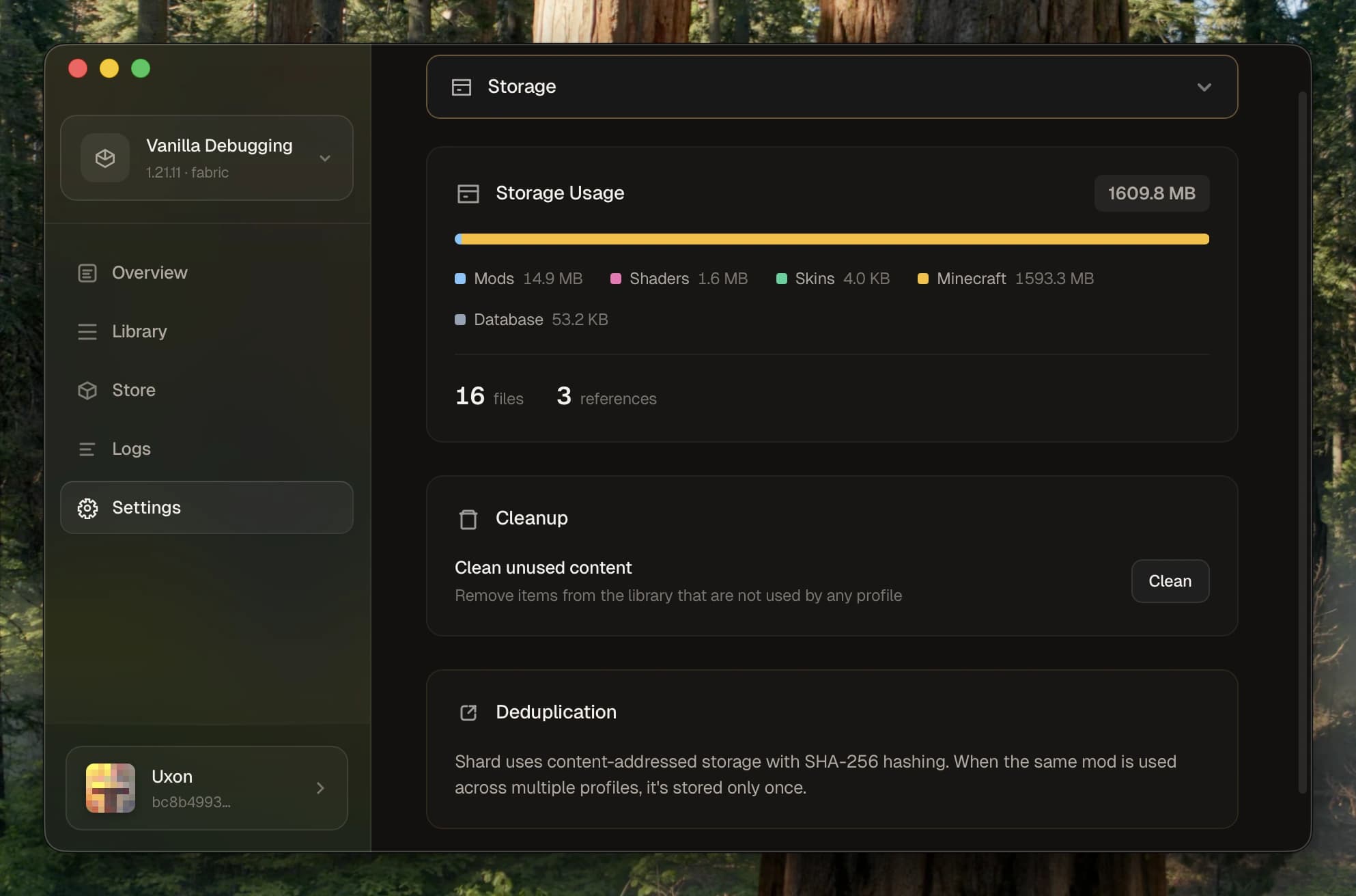 Application settings and preferences
