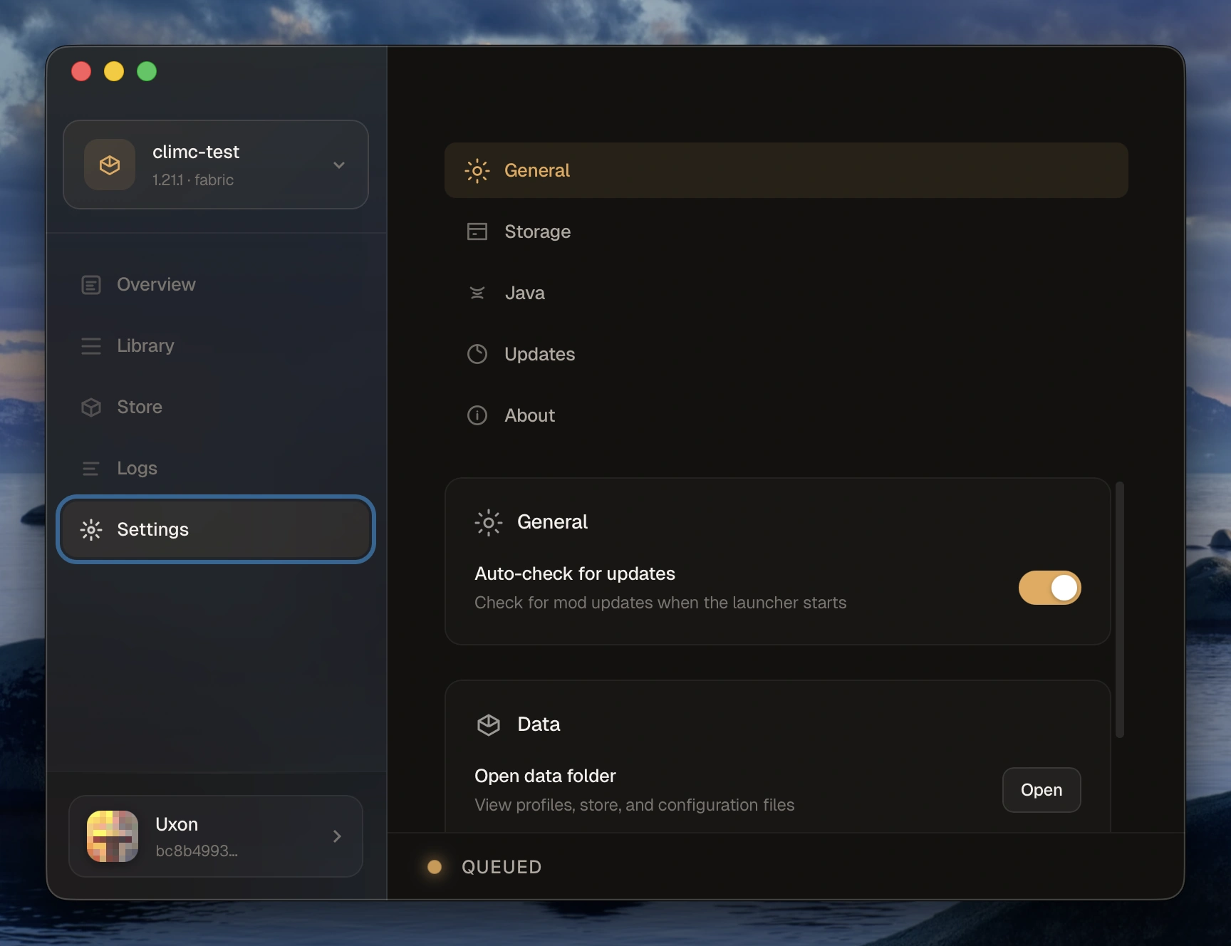 Application settings and preferences